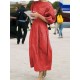 Half Sleeves Loose Solid Color Round-Neck Midi Dresses Half Sleeves Loose Solid Color Round-Neck Midi Dresses