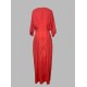 Half Sleeves Loose Solid Color Round-Neck Midi Dresses Half Sleeves Loose Solid Color Round-Neck Midi Dresses