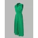 Sleeveless Solid Color Lapel Midi Dresses Sleeveless Solid Color Lapel Midi Dresses
