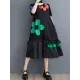 Floral Printed Split-Joint Loose Short Sleeves Round-neck Midi Dresses Floral Printed Split-Joint Loose Short Sleeves Round-neck Midi Dresses