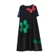 Floral Printed Split-Joint Loose Short Sleeves Round-neck Midi Dresses Floral Printed Split-Joint Loose Short Sleeves Round-neck Midi Dresses