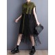 Gauze Pockets Split-Joint Tasseled Short Sleeves Lapel Midi Dresses Gauze Pockets Split-Joint Tasseled Short Sleeves Lapel Midi Dresses