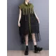 Gauze Pockets Split-Joint Tasseled Short Sleeves Lapel Midi Dresses Gauze Pockets Split-Joint Tasseled Short Sleeves Lapel Midi Dresses