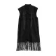 Gauze Pockets Split-Joint Tasseled Short Sleeves Lapel Midi Dresses Gauze Pockets Split-Joint Tasseled Short Sleeves Lapel Midi Dresses