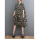 Heart Print Batwing Sleeves Irregular clipping Lapel Midi Dresses Heart Print Batwing Sleeves Irregular clipping Lapel Midi Dresses