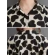 Heart Print Batwing Sleeves Irregular clipping Lapel Midi Dresses Heart Print Batwing Sleeves Irregular clipping Lapel Midi Dresses