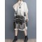 Pockets Printed Half Sleeves Loose Lapel Midi Dresses