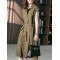 Bandage Solid Color Plus Size Short Sleeves Lapel Midi Dresses