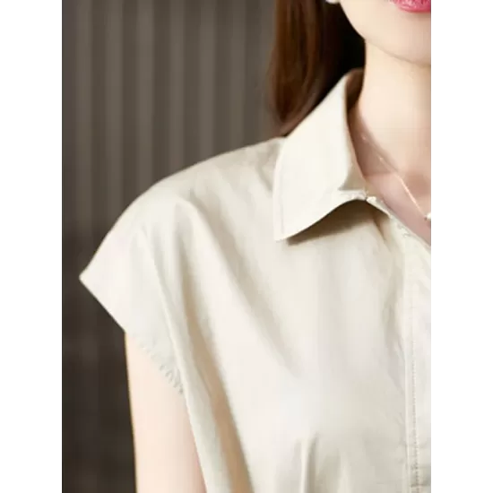 Bandage Solid Color Plus Size Short Sleeves Lapel Midi Dresses Bandage Solid Color Plus Size Short Sleeves Lapel Midi Dresses