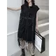 Sleeveless See-Through Split-Joint Tasseled Lapel Lace Midi Dresses Sleeveless See-Through Split-Joint Tasseled Lapel Lace Midi Dresses