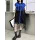 Sleeveless See-Through Split-Joint Tasseled Lapel Lace Midi Dresses Sleeveless See-Through Split-Joint Tasseled Lapel Lace Midi Dresses