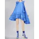 Asymmetric Pleated Solid Color Split-Joint Flying Sleeves Loose Round-Neck Midi Dresses Asymmetric Pleated Solid Color Split-Joint Flying Sleeves Loose Round-Neck Midi Dresses