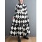 Buttoned Plaid A-Line Long Sleeves Polo Midi Dresses