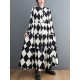 Buttoned Plaid A-Line Long Sleeves Polo Midi Dresses Buttoned Plaid A-Line Long Sleeves Polo Midi Dresses