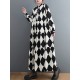 Buttoned Plaid A-Line Long Sleeves Polo Midi Dresses Buttoned Plaid A-Line Long Sleeves Polo Midi Dresses