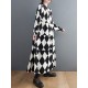 Buttoned Plaid A-Line Long Sleeves Polo Midi Dresses Buttoned Plaid A-Line Long Sleeves Polo Midi Dresses