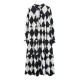 Buttoned Plaid A-Line Long Sleeves Polo Midi Dresses Buttoned Plaid A-Line Long Sleeves Polo Midi Dresses