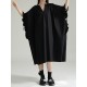 Drawstring Falbala Pleated Solid Color Batwing Sleeves Loose V-Neck Shirt Dress Midi Dresses Drawstring Falbala Pleated Solid Color Batwing Sleeves Loose V-Neck Shirt Dress Midi Dresses