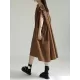 Drawstring Falbala Pleated Solid Color Batwing Sleeves Loose V-Neck Shirt Dress Midi Dresses Drawstring Falbala Pleated Solid Color Batwing Sleeves Loose V-Neck Shirt Dress Midi Dresses