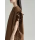 Drawstring Falbala Pleated Solid Color Batwing Sleeves Loose V-Neck Shirt Dress Midi Dresses Drawstring Falbala Pleated Solid Color Batwing Sleeves Loose V-Neck Shirt Dress Midi Dresses