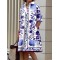 Long Sleeves Floral Printed Lapel Midi Dresses