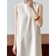 Solid Color Loose Sleeveless Round-Neck Midi Dresses Solid Color Loose Sleeveless Round-Neck Midi Dresses