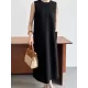Solid Color Loose Sleeveless Round-Neck Midi Dresses Solid Color Loose Sleeveless Round-Neck Midi Dresses