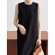 Solid Color Loose Sleeveless Round-Neck Midi Dresses Solid Color Loose Sleeveless Round-Neck Midi Dresses