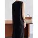 Solid Color Loose Sleeveless Round-Neck Midi Dresses Solid Color Loose Sleeveless Round-Neck Midi Dresses