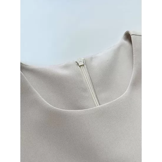 Solid Color Loose Sleeveless Round-Neck Midi Dresses Solid Color Loose Sleeveless Round-Neck Midi Dresses