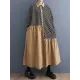 Asymmetric Buttoned Pleated Printed Split-Joint A-Line Long Sleeves Lapel Midi Dresses Asymmetric Buttoned Pleated Printed Split-Joint A-Line Long Sleeves Lapel Midi Dresses