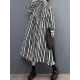 Buttoned Split-Joint Striped Long Sleeves Loose Mock Neck Midi Dresses Buttoned Split-Joint Striped Long Sleeves Loose Mock Neck Midi Dresses