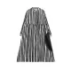 Buttoned Split-Joint Striped Long Sleeves Loose Mock Neck Midi Dresses Buttoned Split-Joint Striped Long Sleeves Loose Mock Neck Midi Dresses