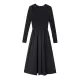 Elasticity Hollow Solid Color Split-Joint A-Line Long Sleeves Round-Neck Midi Dresses Elasticity Hollow Solid Color Split-Joint A-Line Long Sleeves Round-Neck Midi Dresses