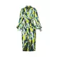 Asymmetric Pleated Printed Split-Joint High Waisted Long Sleeves Deep V-Neck Midi Dresses Asymmetric Pleated Printed Split-Joint High Waisted Long Sleeves Deep V-Neck Midi Dresses