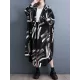 Buttoned Hooded Printed Long Sleeves Loose Outerwear Midi Dresses Buttoned Hooded Printed Long Sleeves Loose Outerwear Midi Dresses