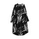 Buttoned Hooded Printed Long Sleeves Loose Outerwear Midi Dresses Buttoned Hooded Printed Long Sleeves Loose Outerwear Midi Dresses