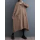 Pockets Printed Split-Joint Split-Side Long Sleeves Loose Round-Neck Midi Dresses Pockets Printed Split-Joint Split-Side Long Sleeves Loose Round-Neck Midi Dresses