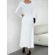 Solid Color Tied Waist A-Line High Waisted U-Neck Midi Dresses Solid Color Tied Waist A-Line High Waisted U-Neck Midi Dresses