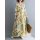 Flower Print Split-Joint Long Sleeves Loose Round-Neck Midi Dresses Flower Print Split-Joint Long Sleeves Loose Round-Neck Midi Dresses