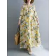 Flower Print Split-Joint Long Sleeves Loose Round-Neck Midi Dresses Flower Print Split-Joint Long Sleeves Loose Round-Neck Midi Dresses