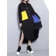 Long Sleeves Loose Asymmetric Buttoned Contrast Color Pockets Lapel Midi Dresses Shirt Dress Long Sleeves Loose Asymmetric Buttoned Contrast Color Pockets Lapel Midi Dresses Shirt Dress