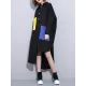 Long Sleeves Loose Asymmetric Buttoned Contrast Color Pockets Lapel Midi Dresses Shirt Dress Long Sleeves Loose Asymmetric Buttoned Contrast Color Pockets Lapel Midi Dresses Shirt Dress