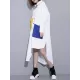 Long Sleeves Loose Asymmetric Buttoned Contrast Color Pockets Lapel Midi Dresses Shirt Dress Long Sleeves Loose Asymmetric Buttoned Contrast Color Pockets Lapel Midi Dresses Shirt Dress