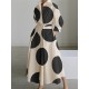 Long Sleeves Loose Contrast Color Pleated Polka-Dot Tied Waist Lapel Shirt Dress Long Sleeves Loose Contrast Color Pleated Polka-Dot Tied Waist Lapel Shirt Dress