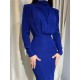Pleated Solid Color High Waisted Long Sleeves Mock Neck Midi Dresses Pleated Solid Color High Waisted Long Sleeves Mock Neck Midi Dresses