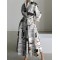 Long Sleeves Loose Letter Print Lapel Collar Midi Dresses
