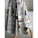 Long Sleeves Loose Letter Print Lapel Collar Midi Dresses Long Sleeves Loose Letter Print Lapel Collar Midi Dresses