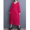 Jacquard Bishop Sleeve Long Sleeves V-Neck Midi Dresses