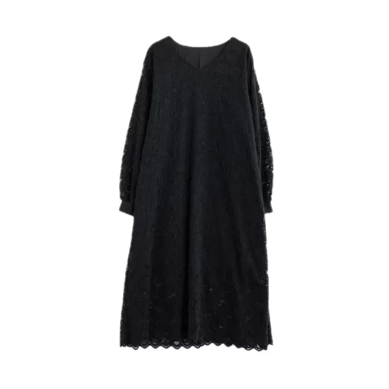 Jacquard Bishop Sleeve Long Sleeves V-Neck Midi Dresses Jacquard Bishop Sleeve Long Sleeves V-Neck Midi Dresses